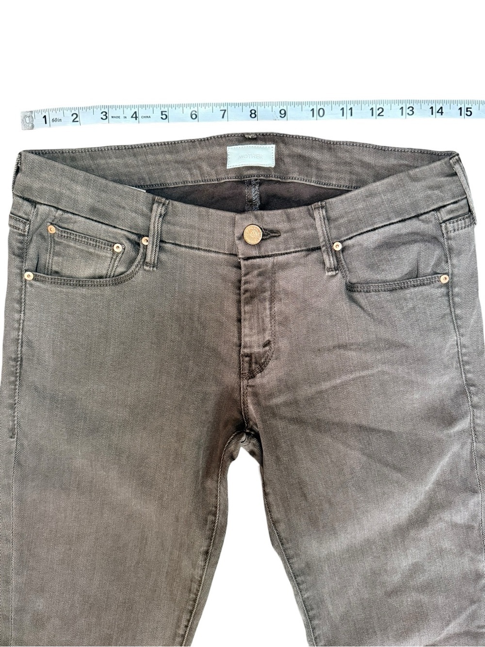 Mother The Looker Skinny Jeans Dye Clay Taupe Gray Stretch Denim Size 29 - Picture 6 of 11